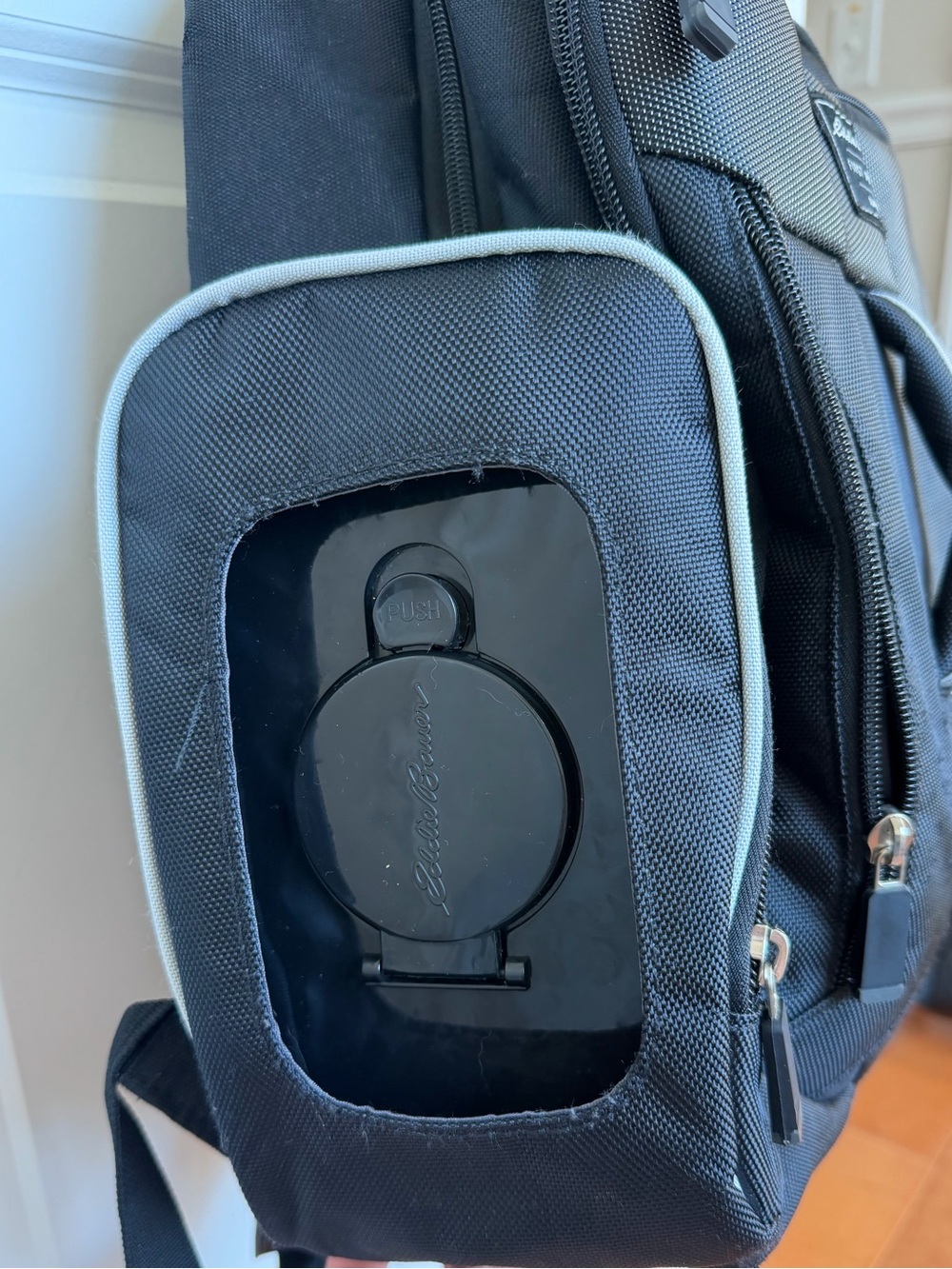 Eddie Bauer Black Diaper Backpack with cooling storage and wipe holder - Picture 3 of 6